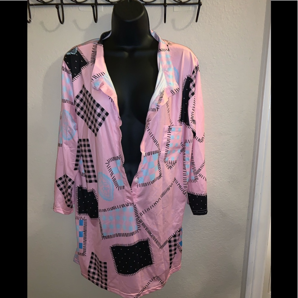 New plus size pink blouse